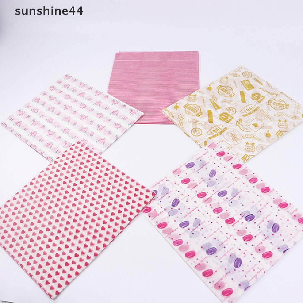 Sunshine 50Pcs Kertas Wax Pembungkus Makanan Wrapping Paper Food Grade Grease Paper Alat Baking.