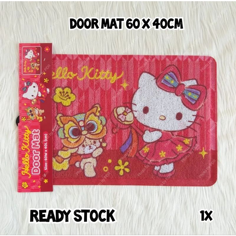 Keset Bihun Alas Kaki / Anti Slip Mat Merah CNY Sincia Imlek Lebaran 40 x 60cm Sanrio Karakter Hello