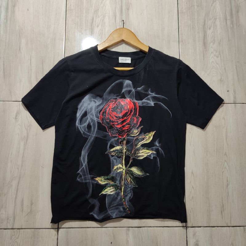 SAINT LAURENT FLOWER T SHIRT WOMEN