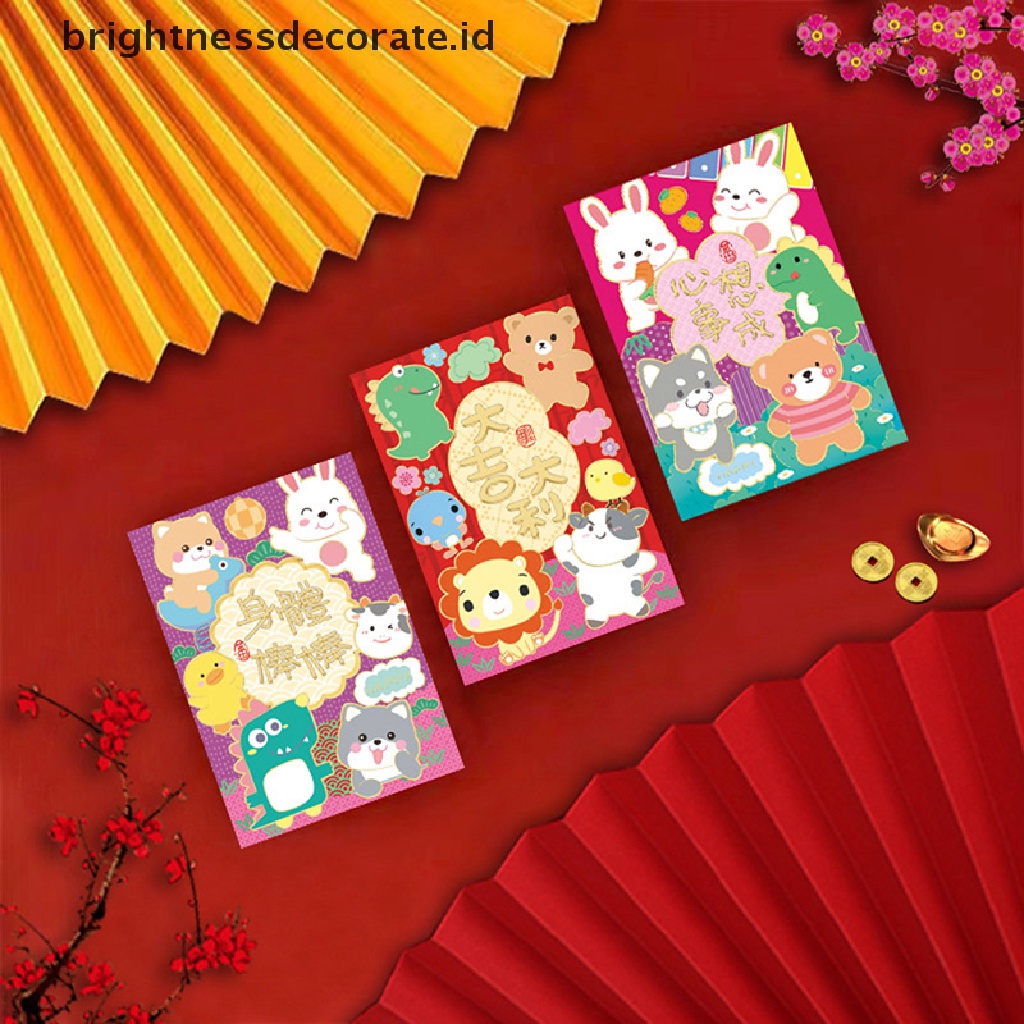 [Birth] 6pcs 2023tahun Kelinci Cina Amplop Merah Kreatif Musim Semi Festival Ulang Tahun Pernikahan Anak Hadiah Beruntung Uang Amplop Merah Packet [ID]