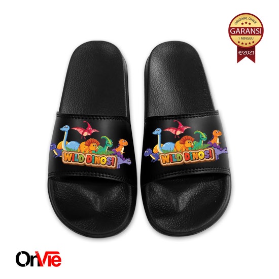 Sandal Slide Anak Laki Laki Anti Slip Dino Trex Premium | Sandal Anak Onvie
