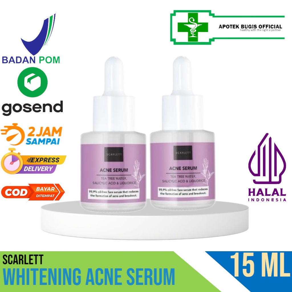 Scarlett Whitening Acne Serum - 15 ml Serum Mencerahkan Kulit