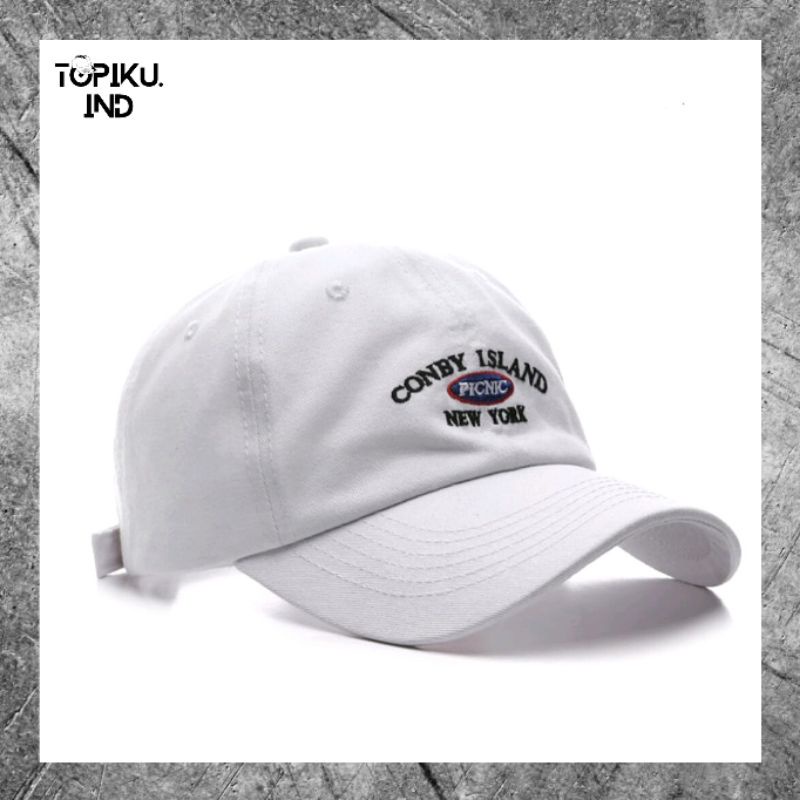 Topi Conby Island - Topi Baseball Logo Conby Island New York Topi Pria Wanita Unisex Distro .