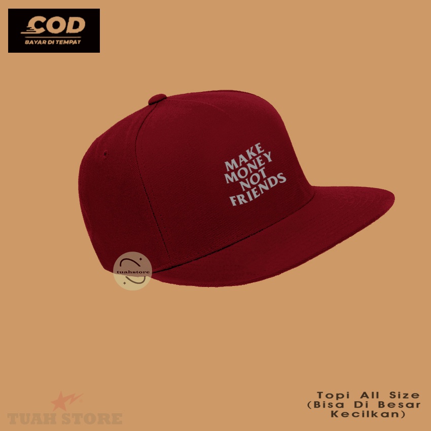 Topi Snapback Distro Logo MAKE MONEY GRAY