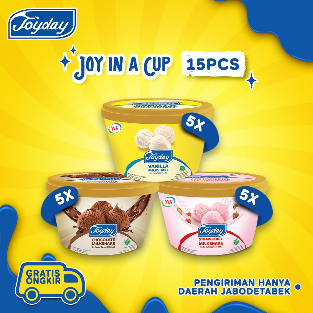 Jual Joyday Ice Cream Package Joy In A Cup - Isi 15pcs Eskrim Cup ...