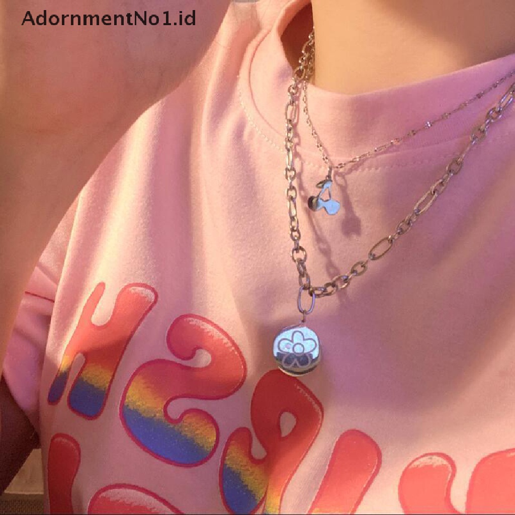 [AdornmentNo1] Liontin Kalung Berlapis Titanium Steel Rantai Choker Titanium Steel Kalung Tidak Mudah Luntur Ringan Dan Boros Kalung Untuk Wanita Perempuan [ID]