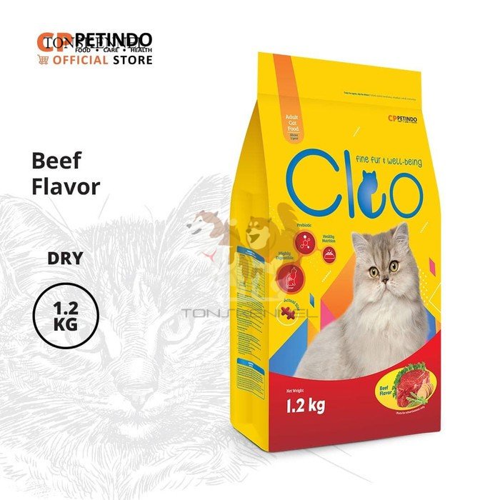 Cleo Beef Adult Cat - 1,2 kg 1.2 kg Makanan Kucing Kering Anakan Dewasa Anak Ras meo