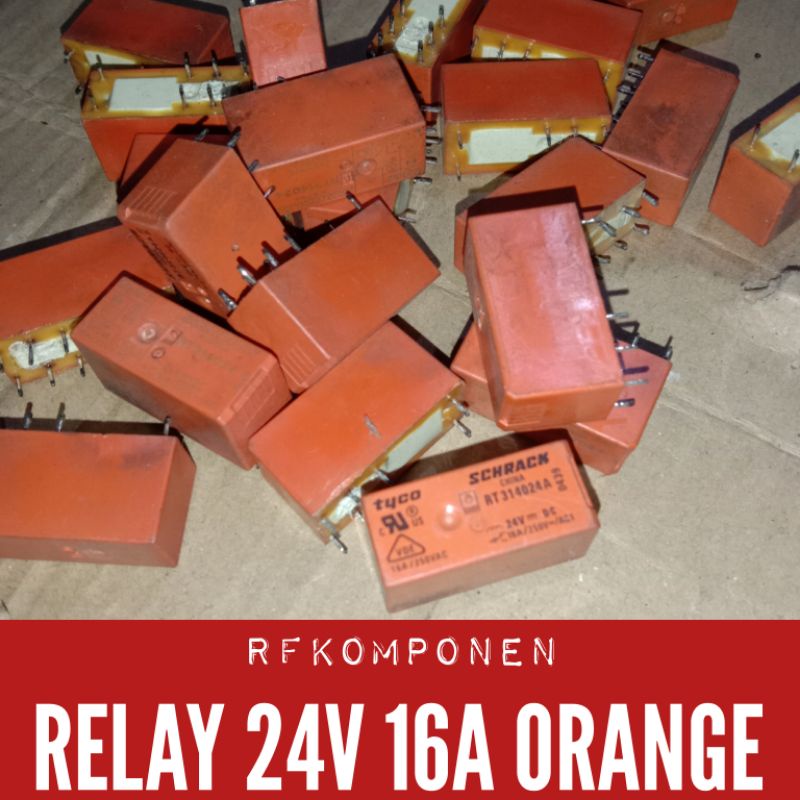 Jual RELAY 24V 16A 8 PIN KUSUS WARNA ORANGE | Shopee Indonesia
