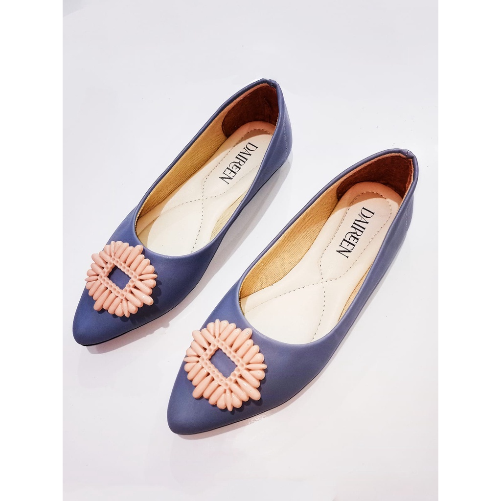 Dinda sepatu wanita slip on Gabrielas flatshoes model terbaru 2023 warna biru ukuran 37-42