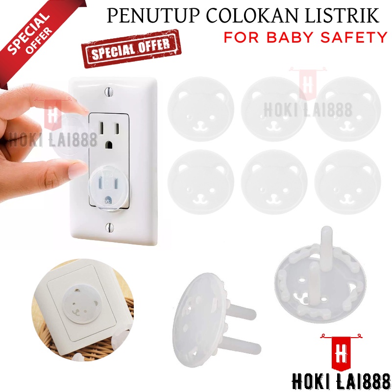 [HKL] PENUTUP COLOKAN LISTRIK MOTIF BERUANG / PENGAMAN STOP KONTAK DARI BAYI / PENUTUP STEKER COLOKAN LISTRIK