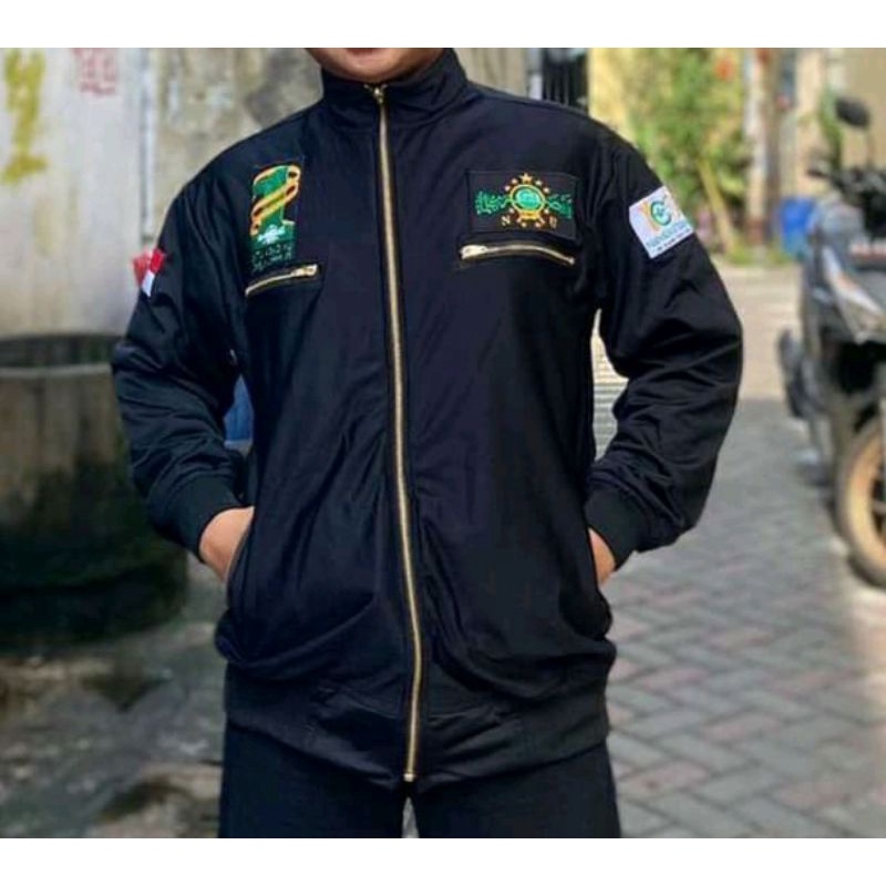 jaket bomber satu abad NU anti air / jaket bomber taslan satu abad NU / jaket bomber satu abad NU cu