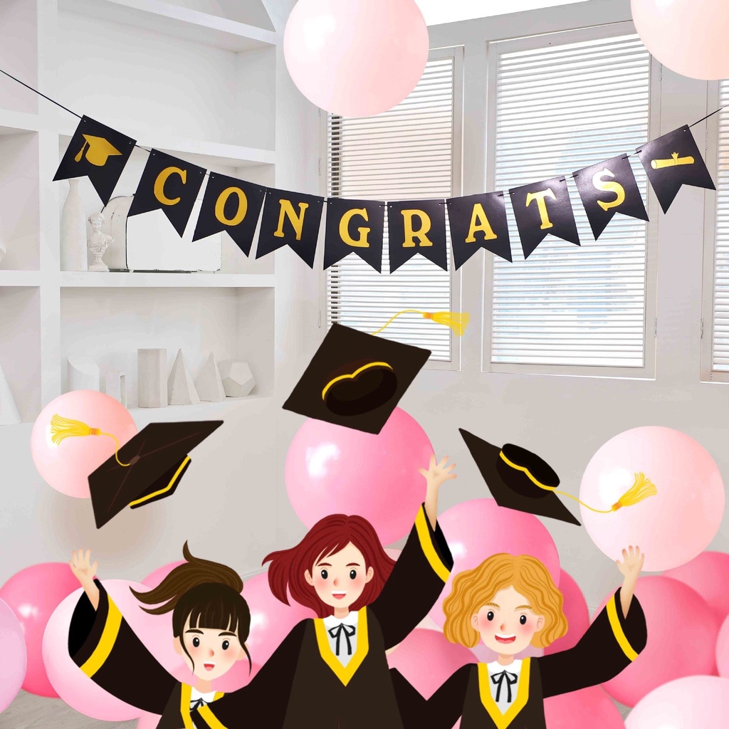 Happy Graduation Banner / Banner Kelulusan / Banner Pesta / Banner Wisuda