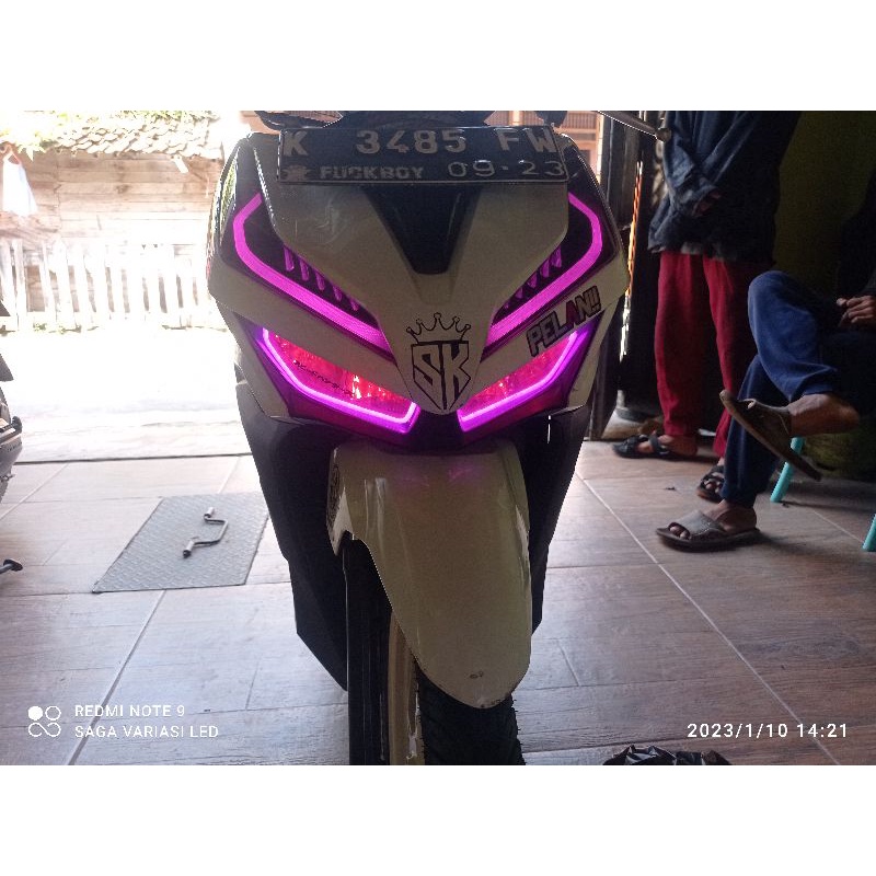 paket lampu alis vario 125 150 alis atas bawah gratis demon eyes