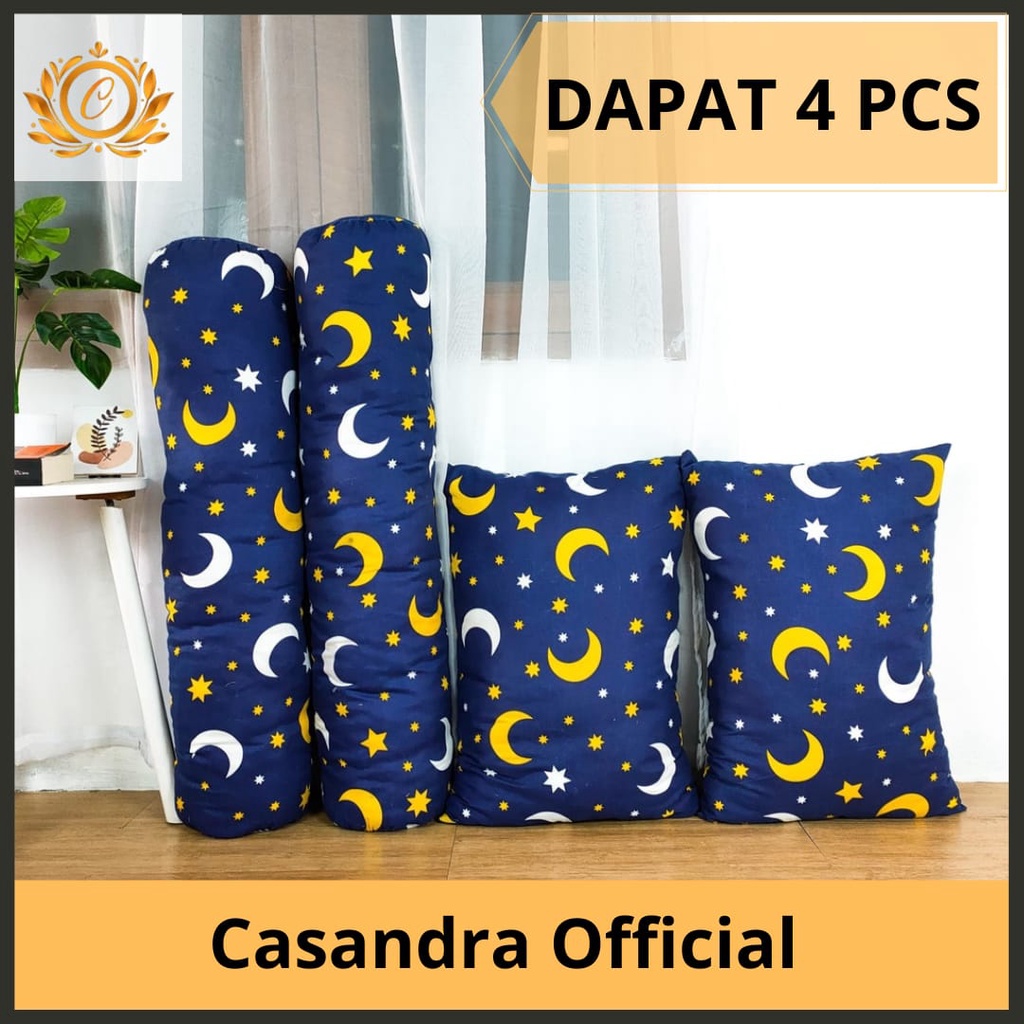 Bantal Guling Tidur Motif Random Isi Tisu Dacron 4 Pcs