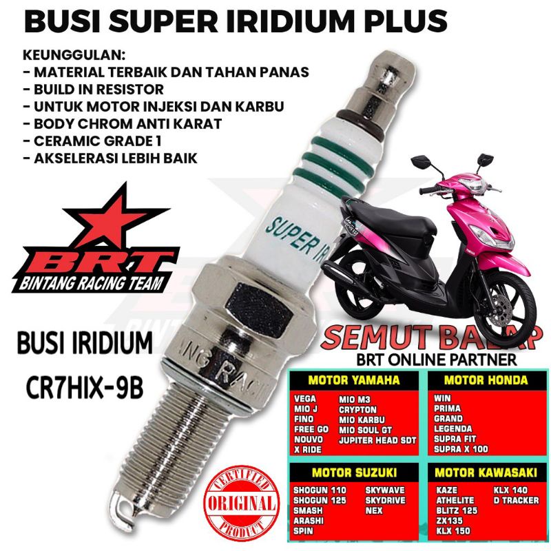 BUSI MIO KARBU BUSI MIO SMILE BUSI SUPER IRIDIUM PLUS BRT RACING ORIGINAL