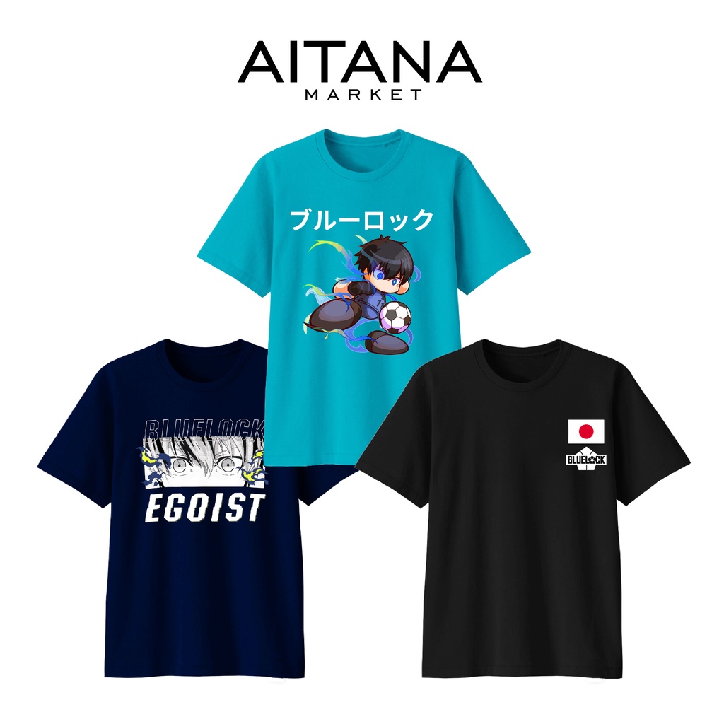 Baju Kaos Anime Size Bayi Anak Remaja Dewasa Blue Lock Soccer Series Bahan Katun Combed 30s