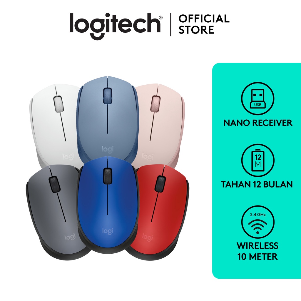 Logitech M171 Mouse Wireless untuk Windows, Mac, ChromeOS