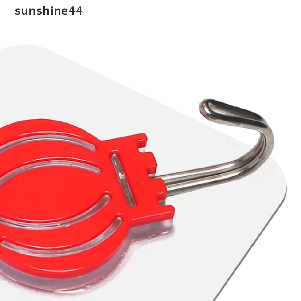 Sunshine 2pcs Red Fu Word Sticky Hook Simpul Cina Kuat Beban-bearing Traceless Hook.