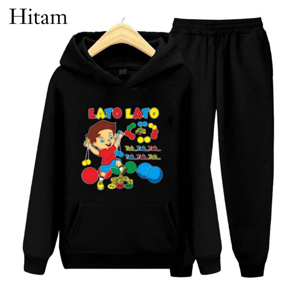 Hzl_outfit Setelan Hoodie Sweater Anak Anak Lato Lato Tek Tek Tek S.M.XL BAYAR DITEMPAT/COD