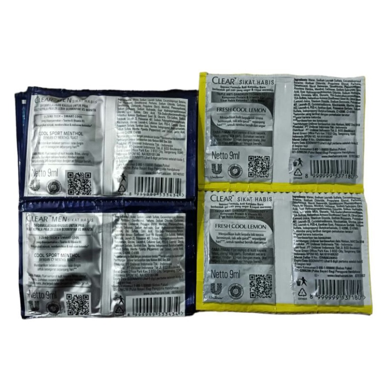 Clear Shampo 9ml x 12 Sachet