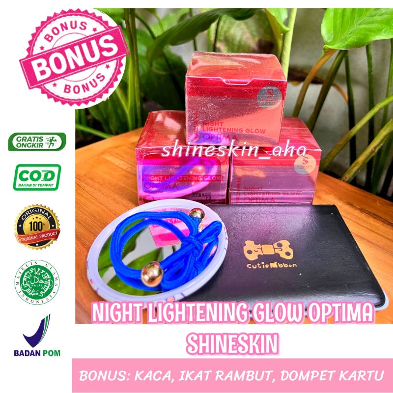 Shineskin night lightening glow optima / cream malam glowing /krim malam