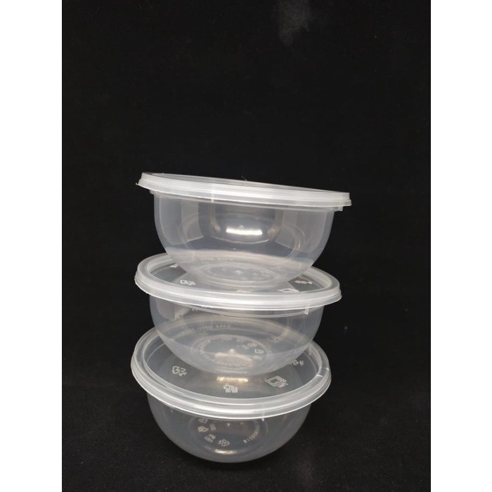 MANGKOK PLASTIK / THINWALL + TUTUP @25 PCS