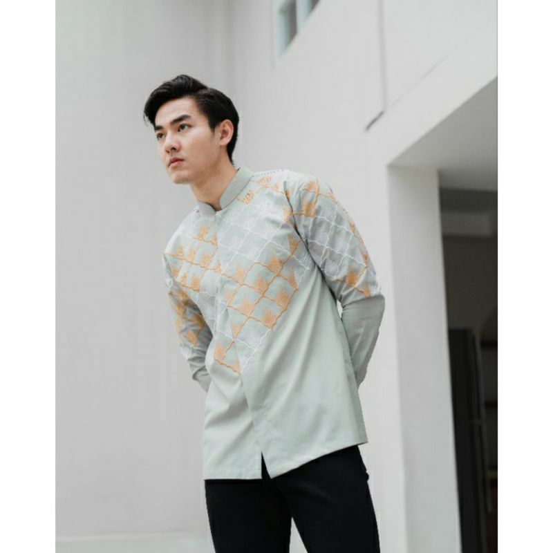 NUC.ID Kemeja Pria Bordir | Aydin [ Sage ]