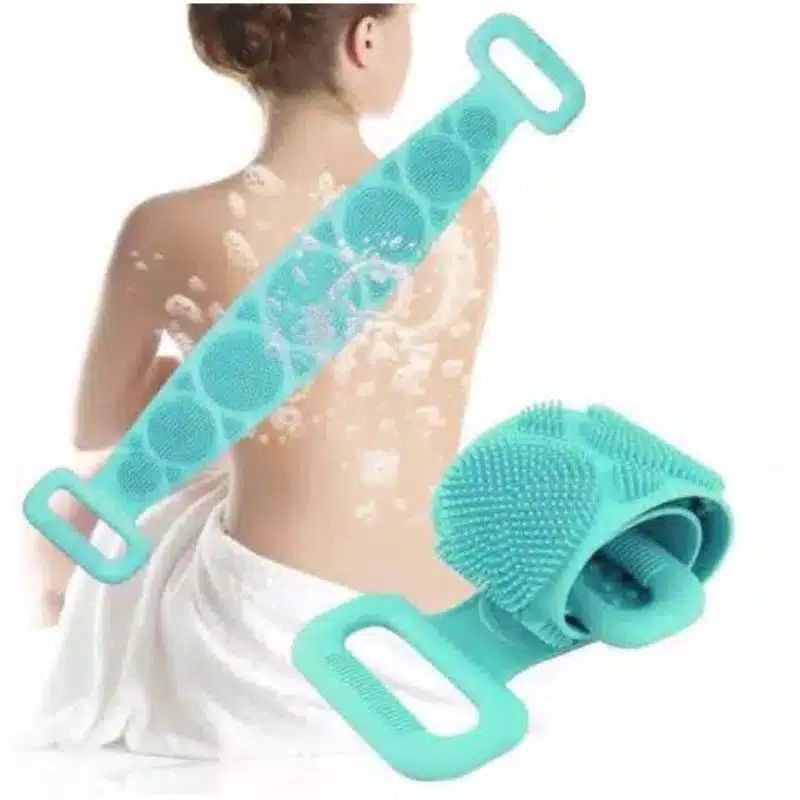 (SerbaSerbi)Silicone Scrubber Bath Towel Pembersih Punggung /Alat Gosokan Punggung Mandi 2 Sisi Sikat Punggung Pengangkat Daki Multifungsi