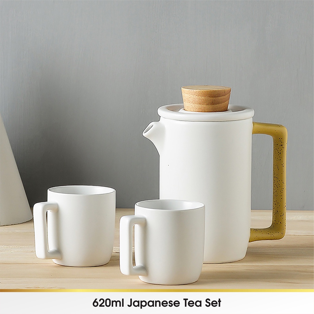 Japanese Chinese Cangkir Teko Keramik Piring Lepek Tatakan Kecil Mini Set 5 in 1 Teh Tea Cup Kopi Minum Dapur Hampers Hadiah Kantor Kado Ulang Tahun Gift Box