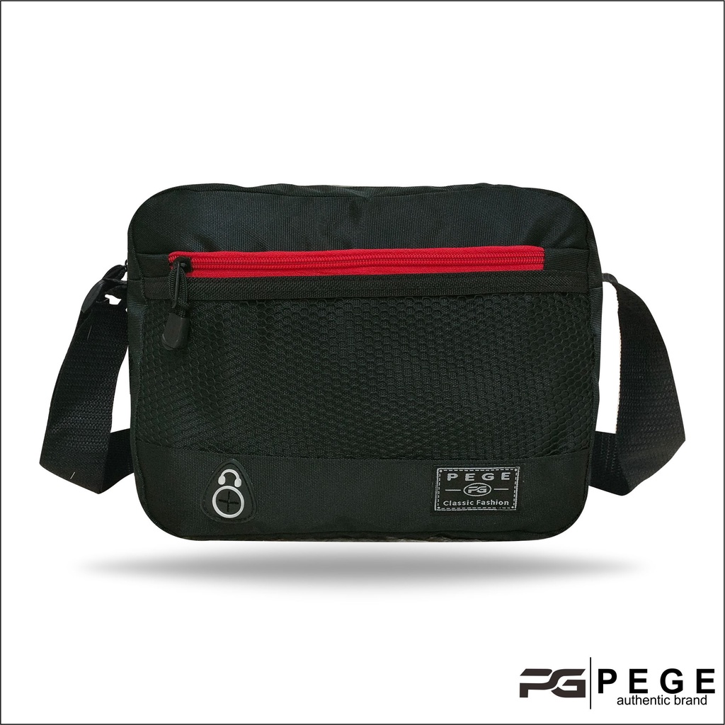 Tas Selempang PEGE Enver Slingbag Pria Model Kasual Warna Hitam - PG 8949