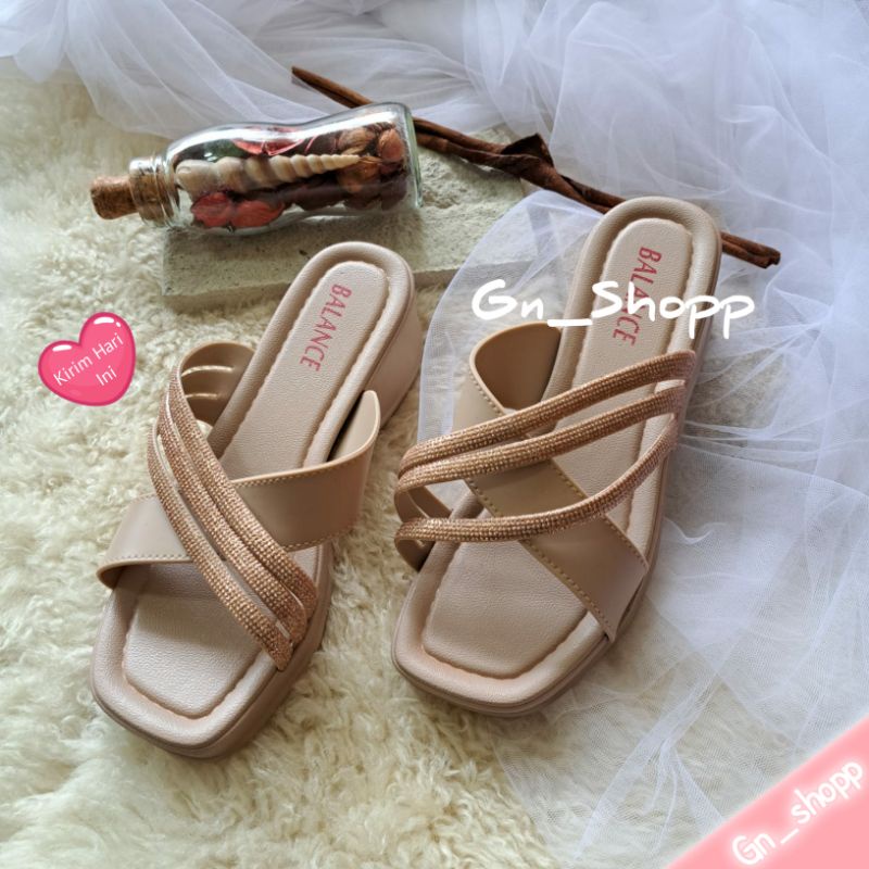 Sandal Wanita WEDGES 4,5CM Terlaris Tali Platform Balance 2212-B1