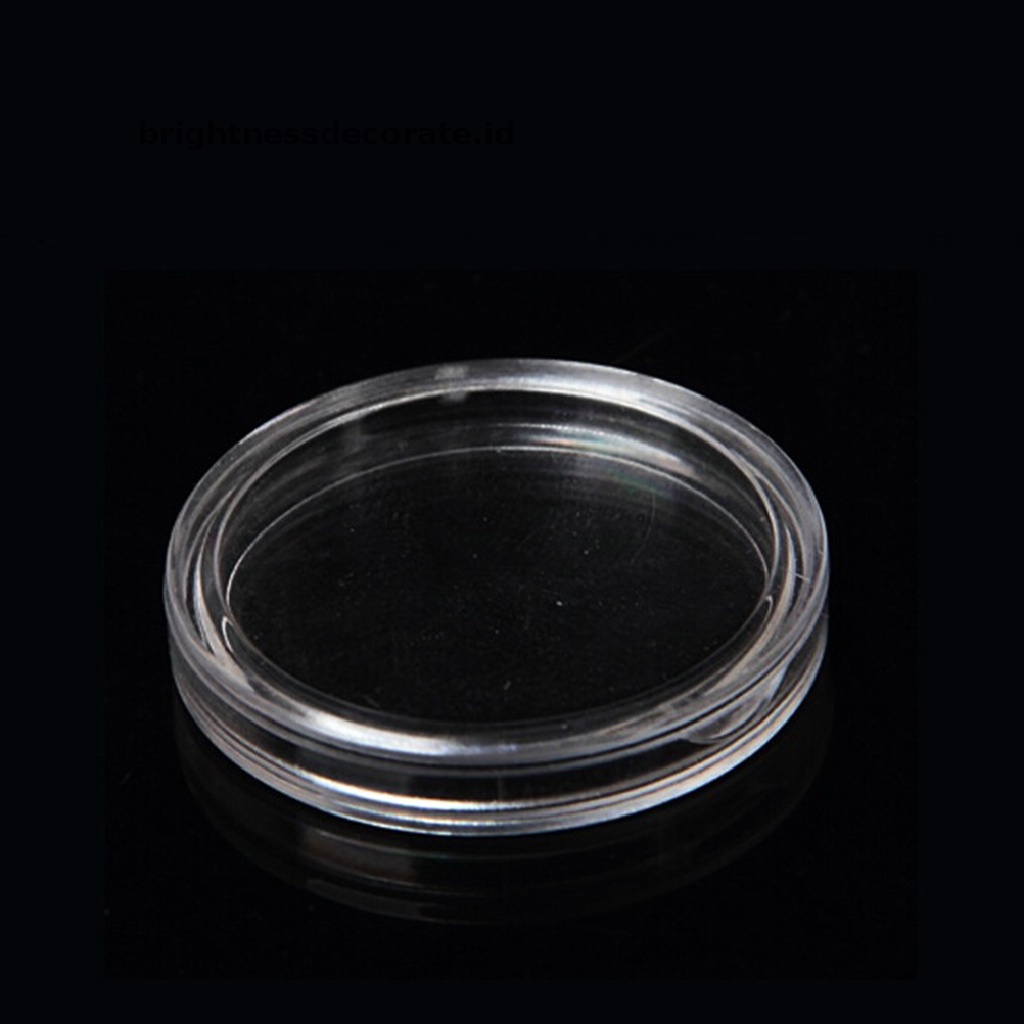 [Birth] 10pcs 40mm Diterapkan Bening Kasus Bulat Penyimpanan Koin Kapsul Holder Bulat Plastik [ID]