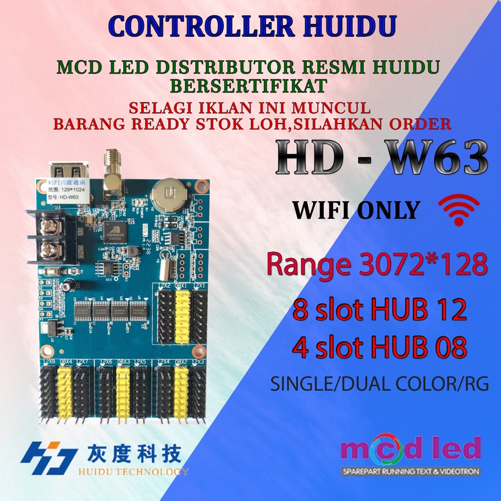 KONTROLER RUNNING TEXT HUIDU HD W63