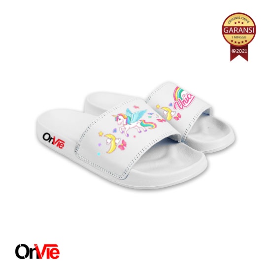 Sendal Anak Perempuan Slide Anti Slip Unicorn Rainbow | Sandal Onvie