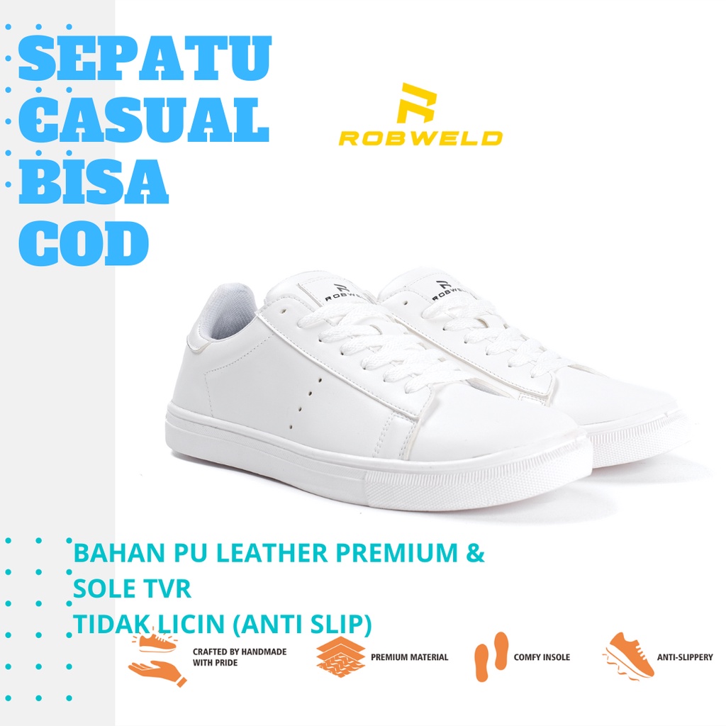 Robweld - Sepatu Casual Sneakers Polos Pria Original Casual