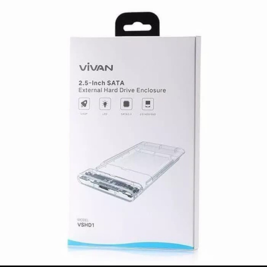 Vivan VSHD1 U3 Case Enclosure Transparent 2.5&quot; Sata USB 3.0 HDD SSD