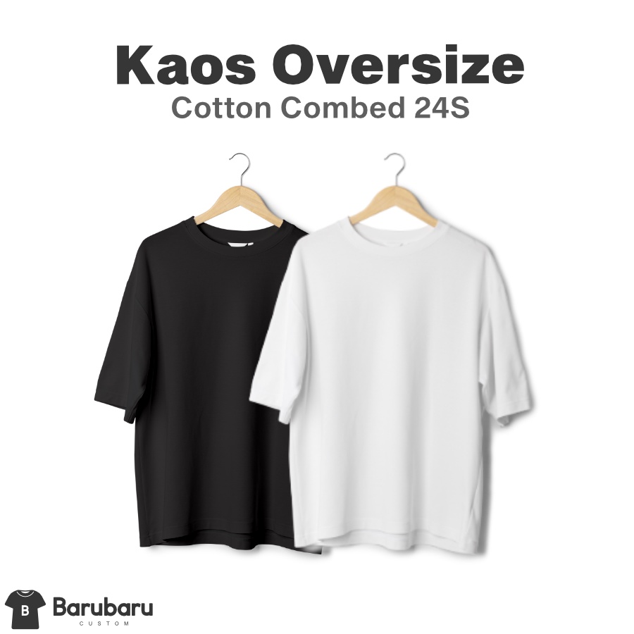 Jual Kaos Polos Oversize Dewasa Cotton Combed S Bahan Halus