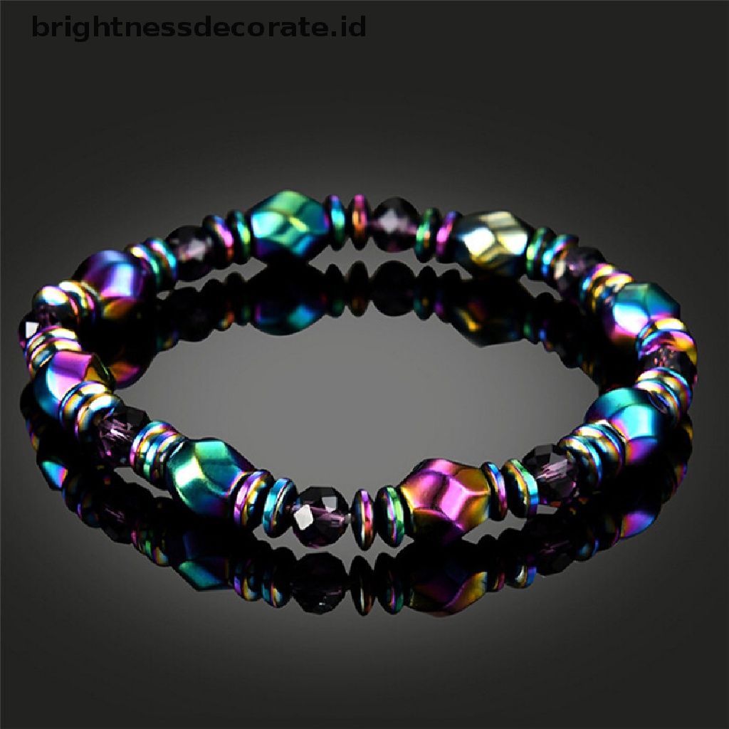 [Birth] Penurunan Berat Badan Multicolor Fashion Gelang Beads Batu Hematite Untuk Kesehatan Terapi [ID]