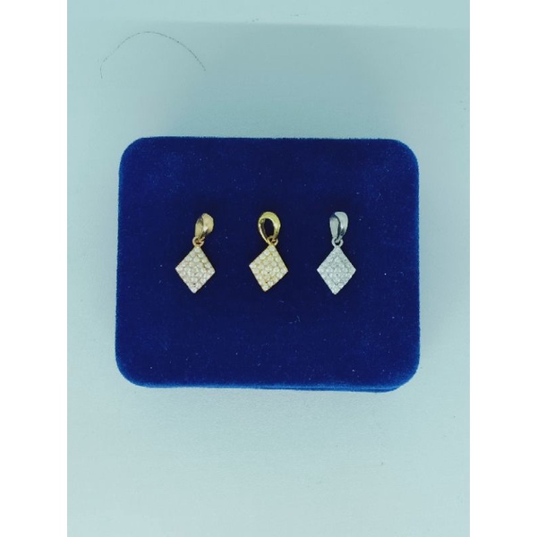 kalung rantai italy+liontin wajik mp/perak asli silver 925 lapis emas/perhiasan fashion wanita terbaru