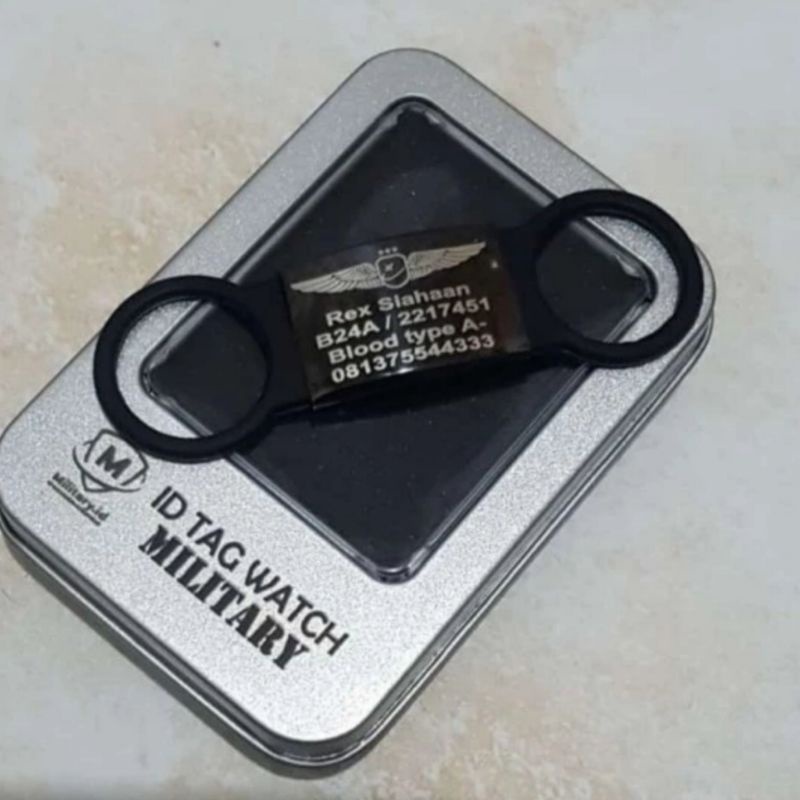 ID JAM TANGAN/ ID TAG WATCH  MILITARY FREE COSTUM LASER