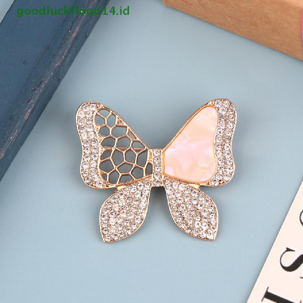 [GOOGFOUR] Berlian Imitasi Swan Butterfly Bros Untuk Wanita Berlian Imitasi Bros Fashion Pesta Pernikahan Perhiasan Aksesori Pin Brooch Hadiah [TOP]