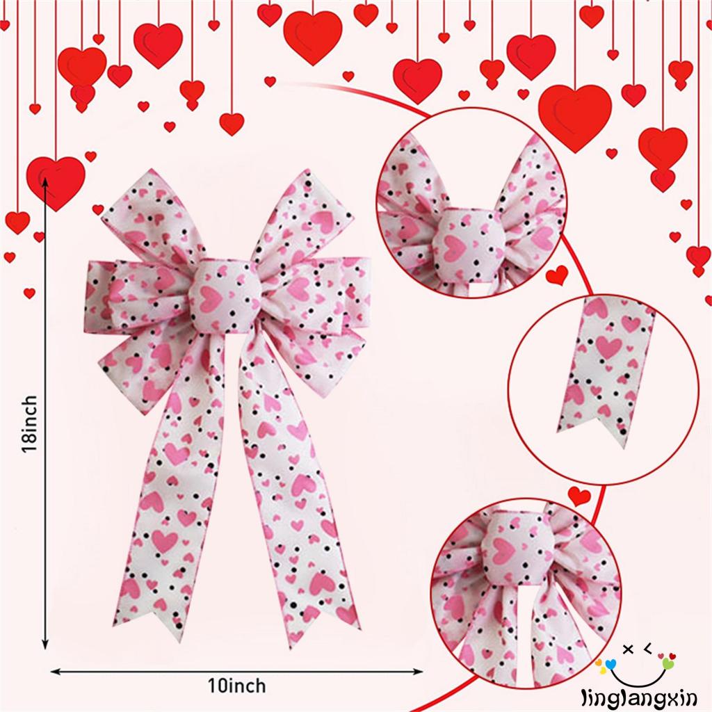 Llx-valentine Day Wreath Bow Dekorasi Hadiah Hati Hari Ibu Pesta Ulang Tahun Pernikahan