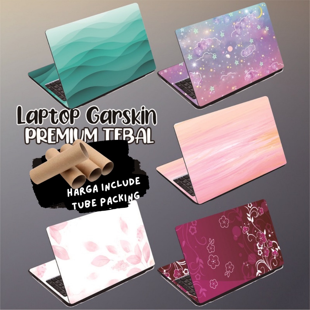 Garskin Laptop Stiker Cerah Love Girly Premium Full set 10 12 13 14 15 inch Universal Untuk Semua Merk Laptop