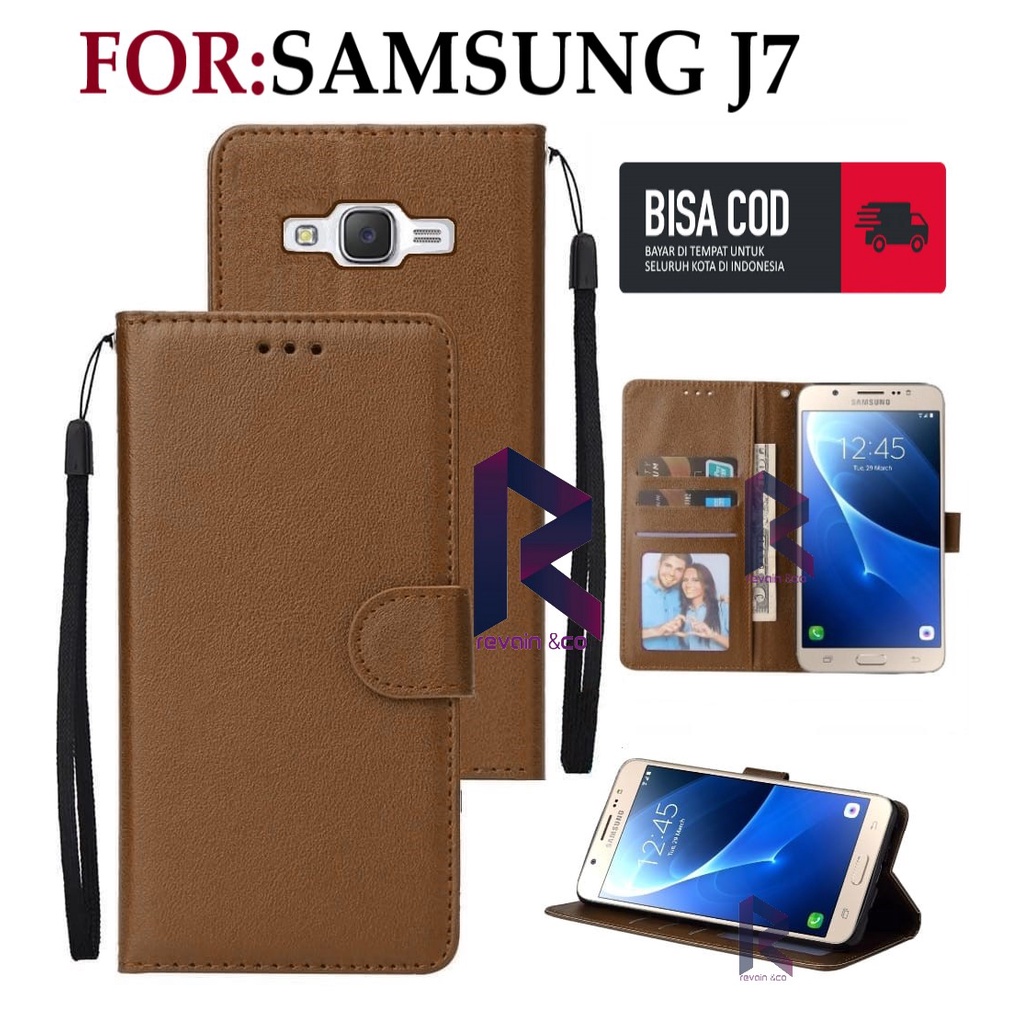 CASE SAMSUNG J7 FLIP WALLET LEATHER KULIT PREMIUM SARUNG BUKA TUTUP KESING HP FLIP CASE SAMSUNG J7