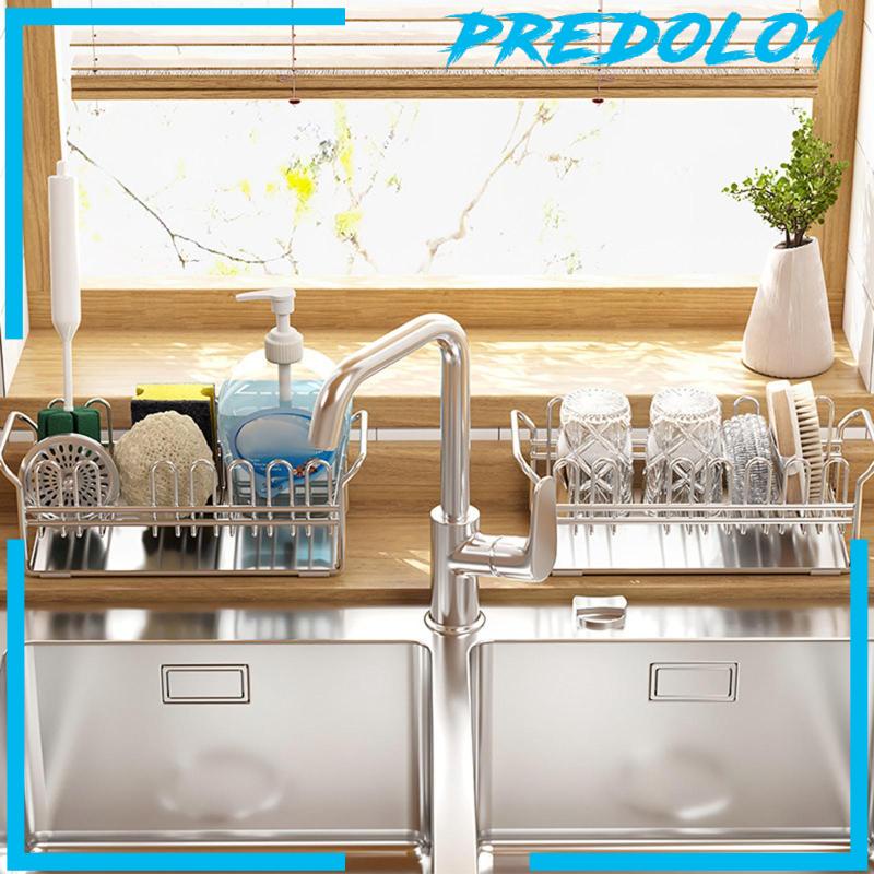 [Predolo1] Sink Caddy Drain Holder Organizer Dapur Sabun Caddy Rak Piring Meja