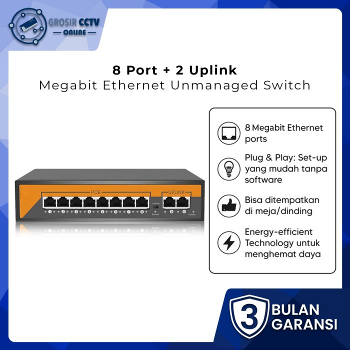 Switch POE Hub 8+2 Port / Switch POE 8 Port