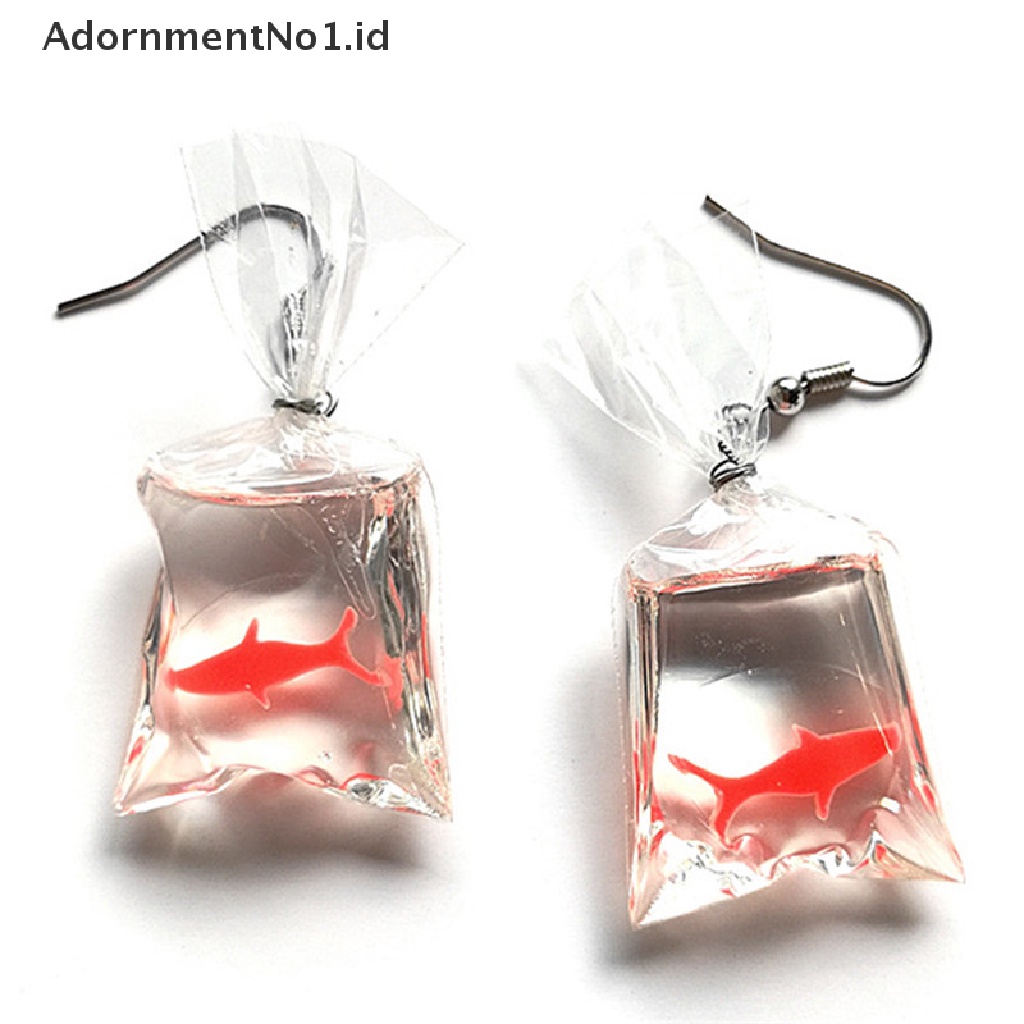 [AdornmentNo1] Anting Ikan Buatan Tangan Tas Air Menjuntai Kait Liontin Anting Perhiasan Gadis Lucu [ID]