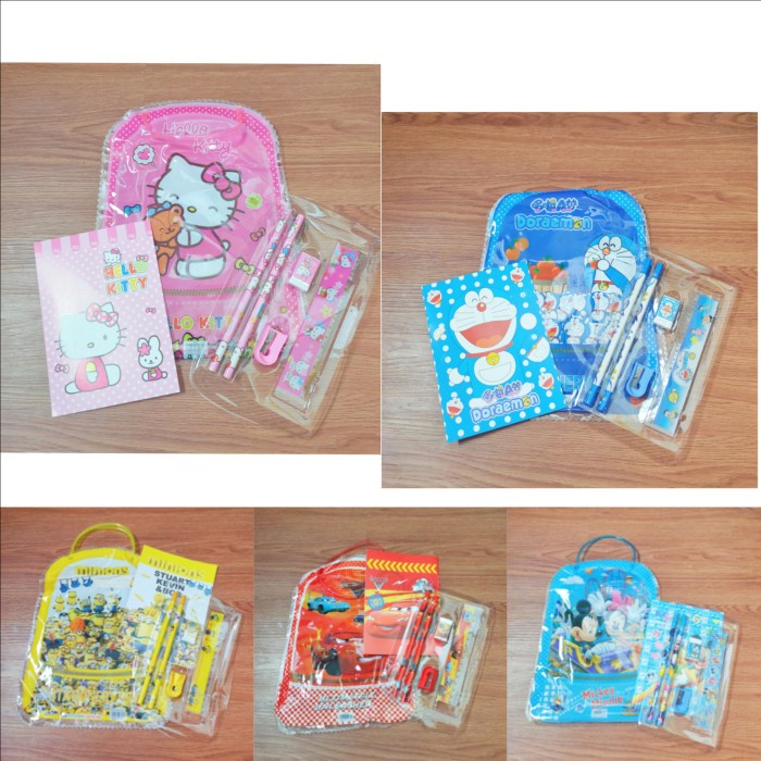 

Stasionary Set Tas Alat Tulis 7 in 1 Anak Sekolah Motif Kartun Pensil - SS