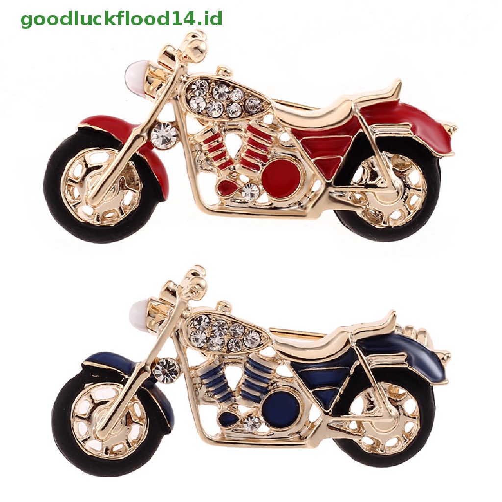 [GOOGFOUR] Enamel Motor Bros Pin Berlian Imitasi Kristal Jas Kerah Bros Perhiasan Hadiah [TOP]