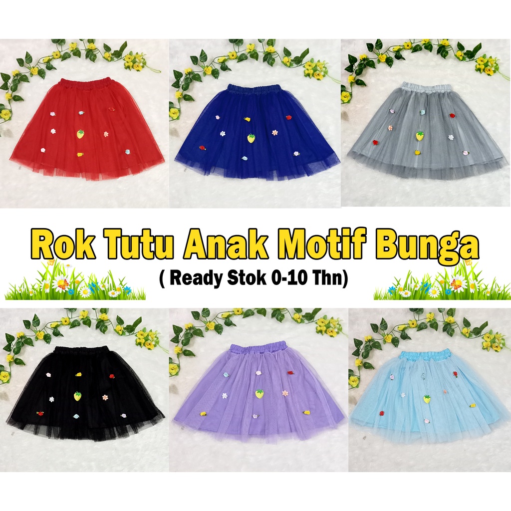 ROK TUTU ANAK MOTIF BUNGA
